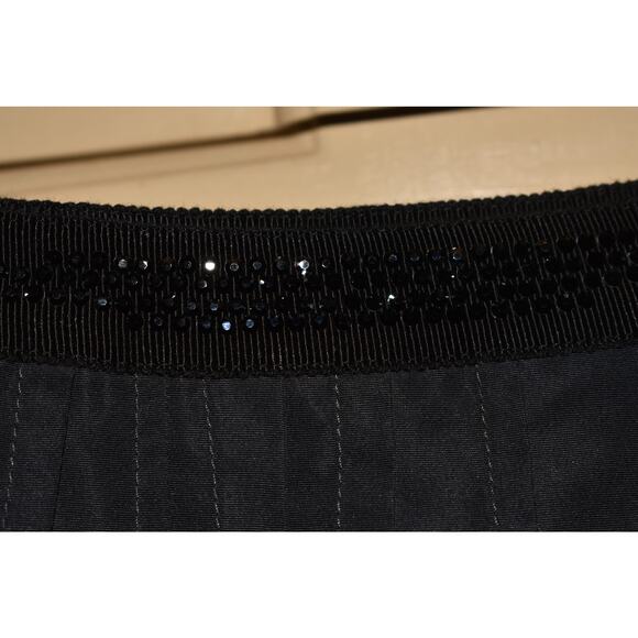 LIDA BADAY NEW $650 Silk Blend Rhinestone Pintuck A-line Skirt Midnight Size‎ 12 - Picture 4 of 5